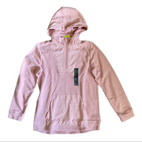 All In Motion Girls Soft Pink Fleece Pullover Hoodie Large 12/14 - Picture 1 of 2